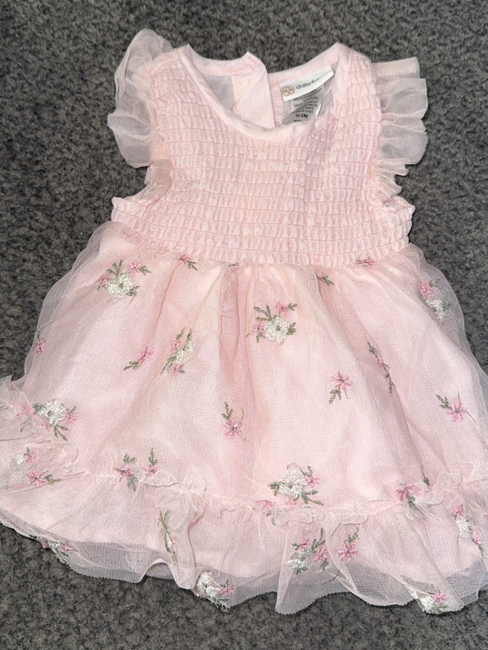 Daisy Fuentes Light Pink Floral Tulle Dress